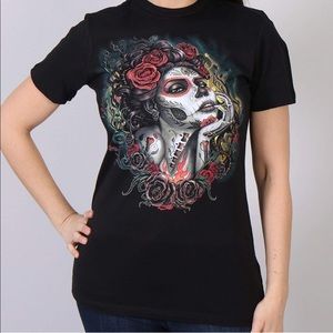 NWOT Hot Leathers Apparel Sugar Skull Top